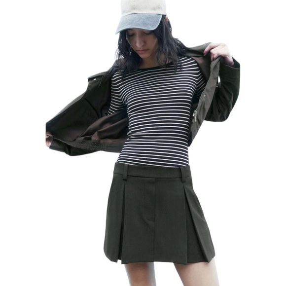 ZARA | Khaki | PLEATED SKORT - Picture 7 of 8